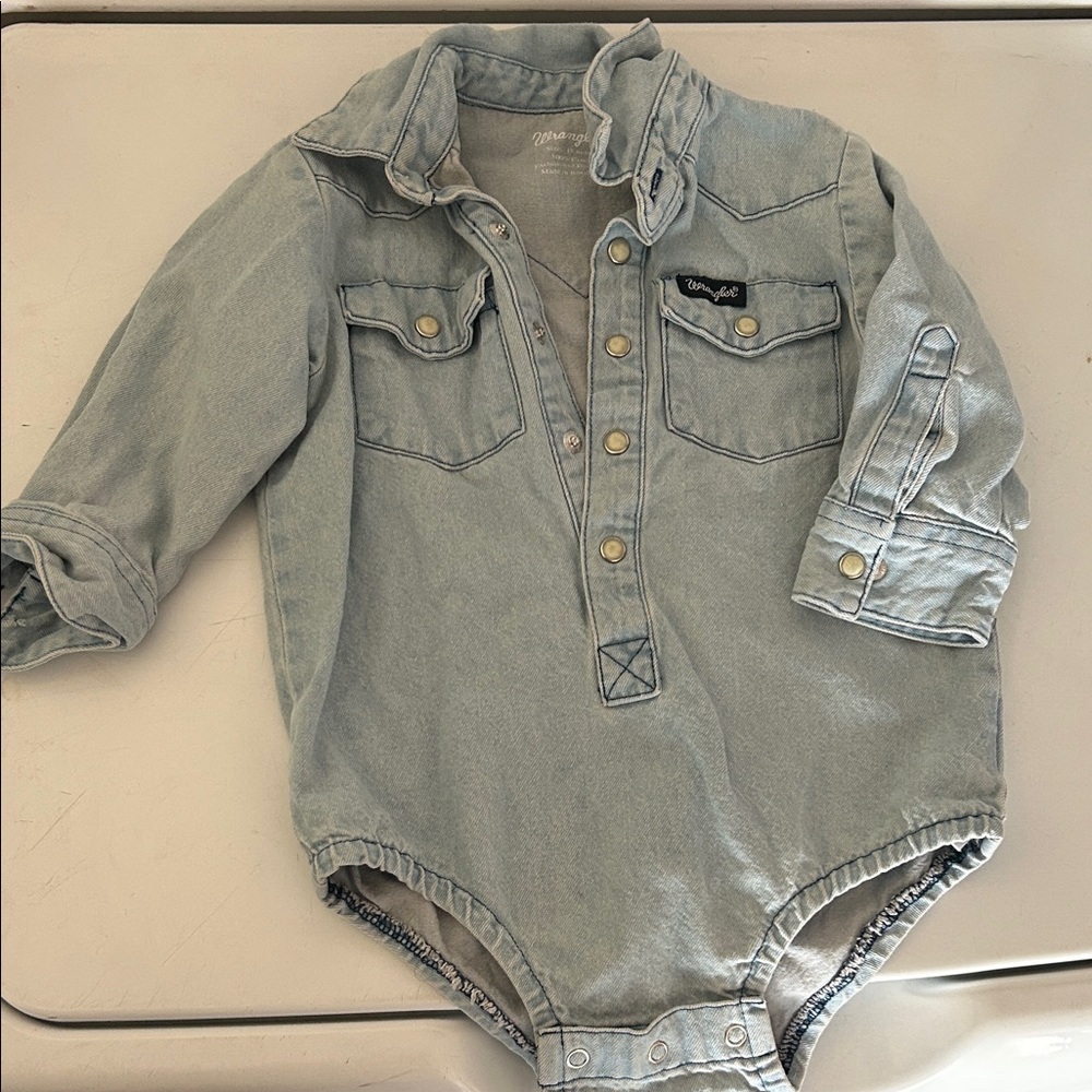 Wrangler Light Blue Denim Baby Onesie
